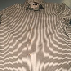 Banana Republic White/Green Dress Shirt L 16-16.5